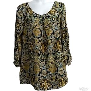 Blu Pepper paisley shirt dress L